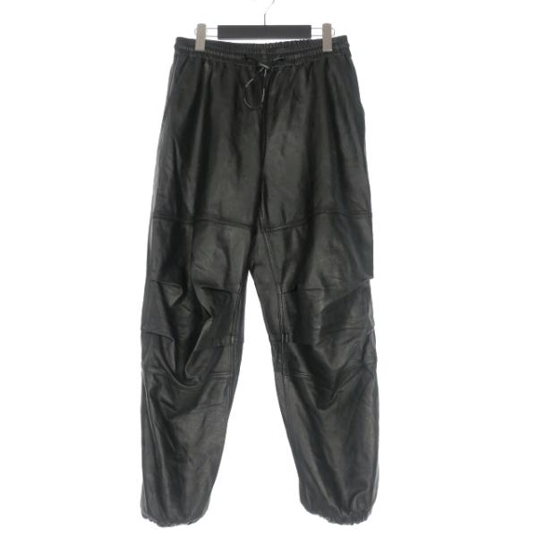 【中古】アレキサンダーワン ALEXANDER WANG ラムスキンレザー トラックパンツ S ブラック 黒 UWC1224035 アレキサンダーワン ALEXANDER WANG ラムスキンレザー トラックパンツ