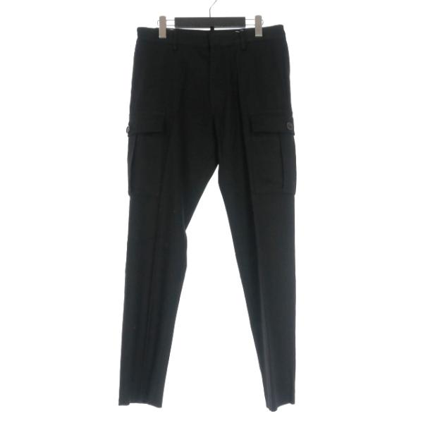 【中古】ディースクエアード DSQUARED2 23AW Flannel Cigarette Fit Pant フランネル カーゴパンツ スラックス 44 ブラック国内正規 DSQUARED2（ディースクエアード） DSQUARED2 23AW Flannel Cigarette