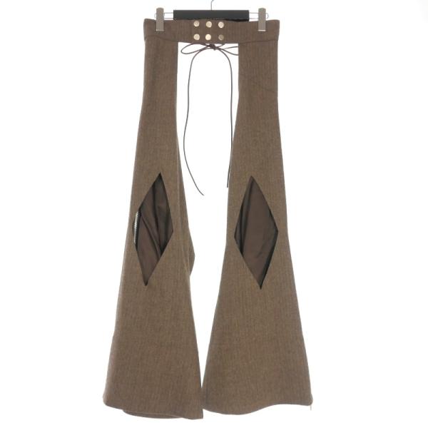 【中古】未使用品 エムエーエスユー MASU 25AW DIAMOND CHAPS チャップス レザーレース 46 モカ 茶 M25F9PL002 メンズ 未使用品 エムエーエスユー MASU 25AW DIAMOND CHAPS チャップス