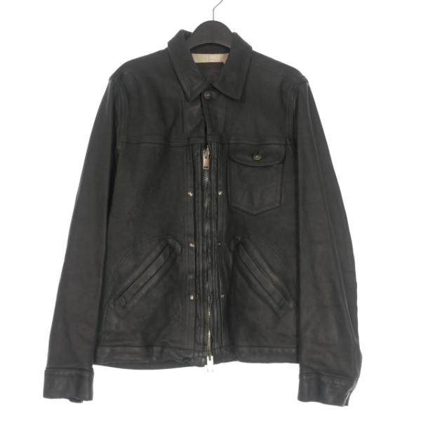 【中古】イサムカタヤマバックラッシュ ISAMU KATAYAMA BACKLASH GUIDIカーフ レザージャケット ブルゾン 長袖 L ブラック イサムカタヤマバックラッシュ ISAMU KATAYAMA BACKLASH GUIDIカーフ