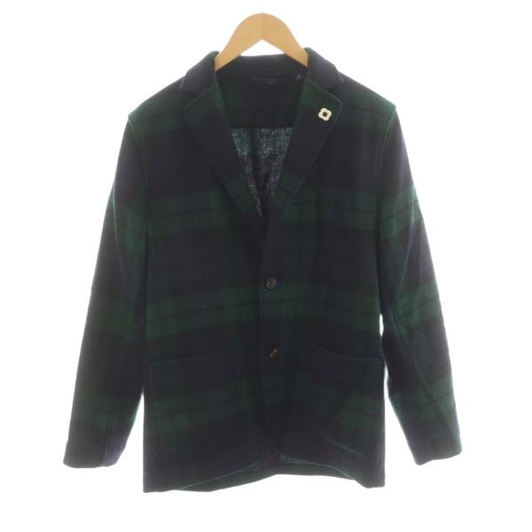 極美品　バーバリー ブラックウォッチ ツイード テーラードジャケット L 紺緑黒 WEB限定/OUTLET】【CLASSICO TAPERED】【秋冬】ウール2釦ジャケット