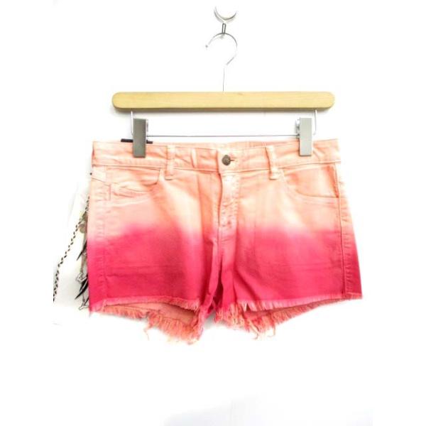 未使用品 シーウィー Siwy パンツ デニム ショート フリンジ 27 ピンク  