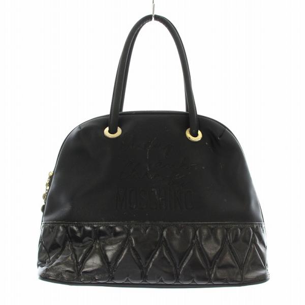 モスキーノ MOSCHINO ハンドバッグ ハートキルティング レザー 切替