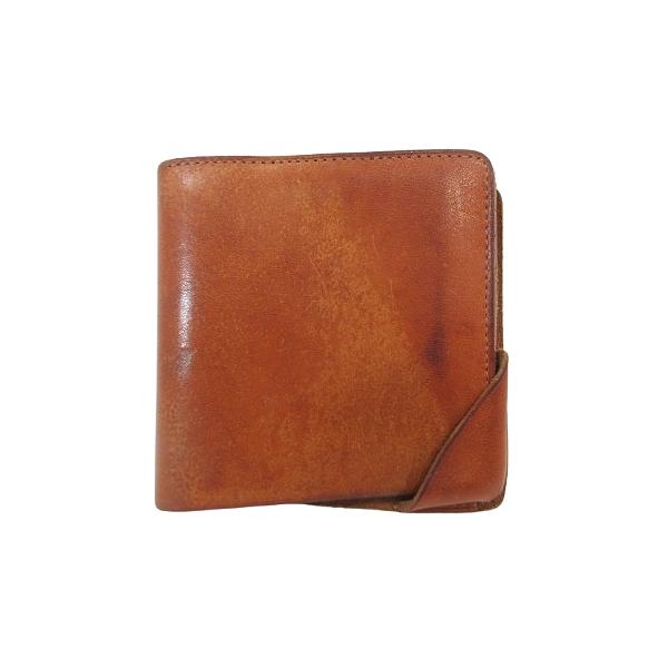 シュリンクス SYRINX 財布 二つ折り 無地 レザー ブラウン QQQ メンズ