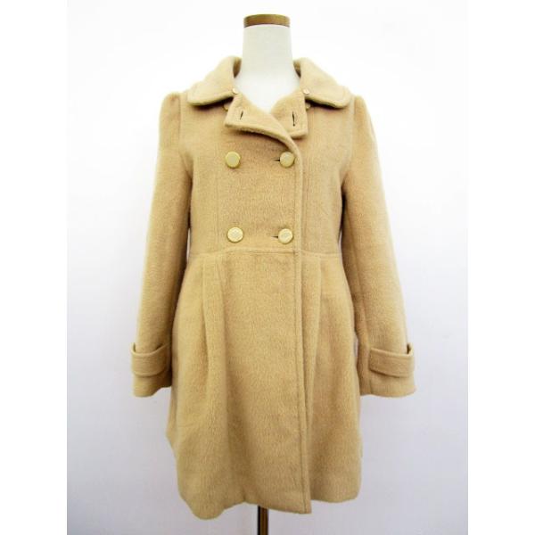 ダズリン dazzlin コート Aライン ステンカラー ダブル F ベージュ レディース中古 【ベクトル 古着】