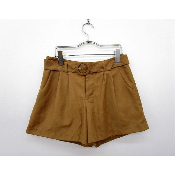 ....d.. パンツ スカート キュロット ショート ベルト 38 茶 ブラウン レディース