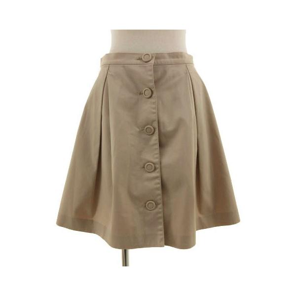 ✖️rokhベージュ ひざ丈スカート ボタン付き　38 ロク ✖️rokhベージュ ひざ丈スカート ボタン付き 38 ロク ✖️rokh