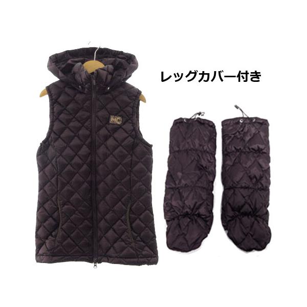 ヒールクリーク 中綿 ダウンベスト レディース 40 L相当 ゴルフ パープル ヒールクリーク Heal Creek ダウンベスト フーディー ロゴワッペン