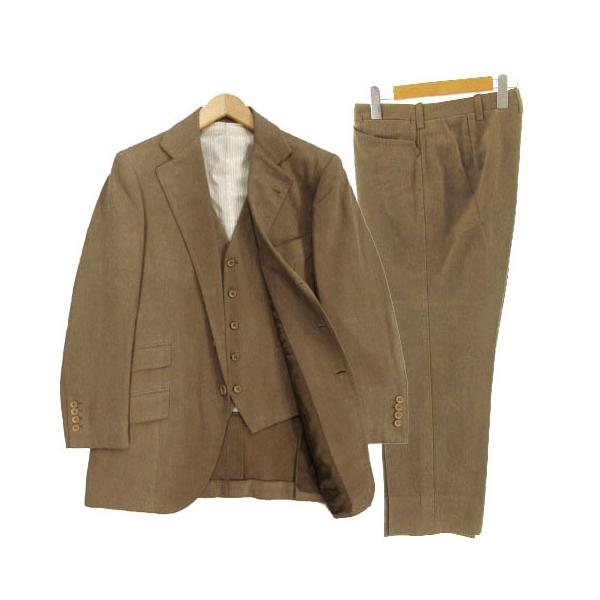 【中古】コスタンティーノ COSTANTINO NAPOLI スリーピース 仕立て ジャケット テーラード 3B ベスト パンツ ベージュ vectorpremium_155-902009150018