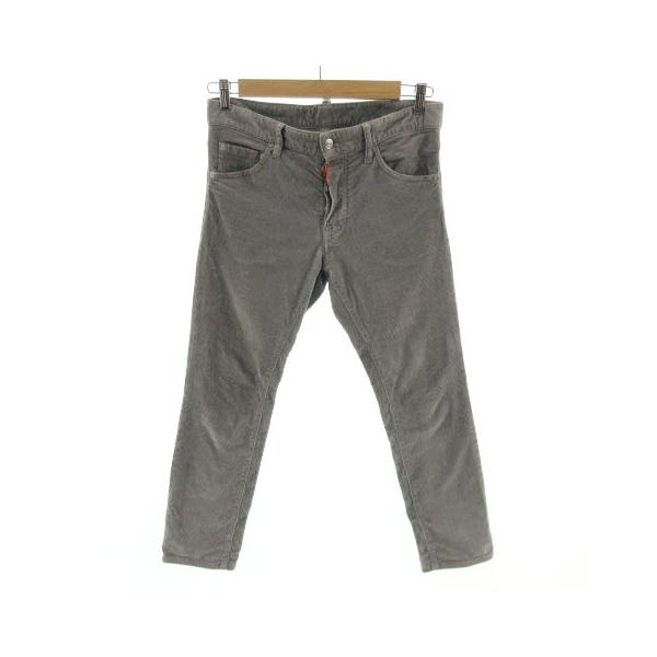 【中古】ディースクエアード DSQUARED2 パンツ テーパード コーデュロイ イタリア製 グレー 46 メンズ DSQUARED2（ディースクエアード） パンツ テーパード コーデュロイ