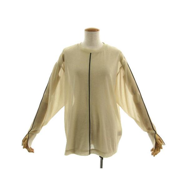 クラネ ラインシアーロングスリーブトップス 13105-1022 ベージュ F クラネ CLANE ラインシアーロングスリーブトップス LINE SHEER L