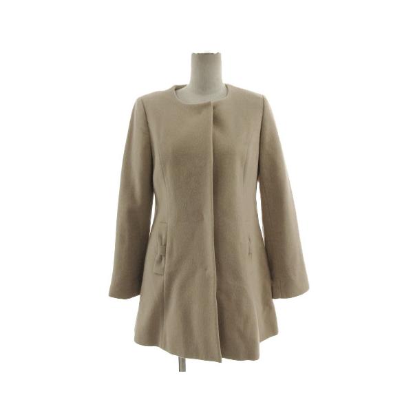 レッセパッセ LAISSE PASSE コート ノーカラー リボン ウール