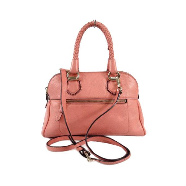 【中古】コールハーン COLE HAAN ハンドバッグ ショルダー 鞄 レザー 型押し ピンク系 サーモンピンク レディース コールハーン COLE HAAN ハンドバッグ ショルダー 鞄 レザー 型押し