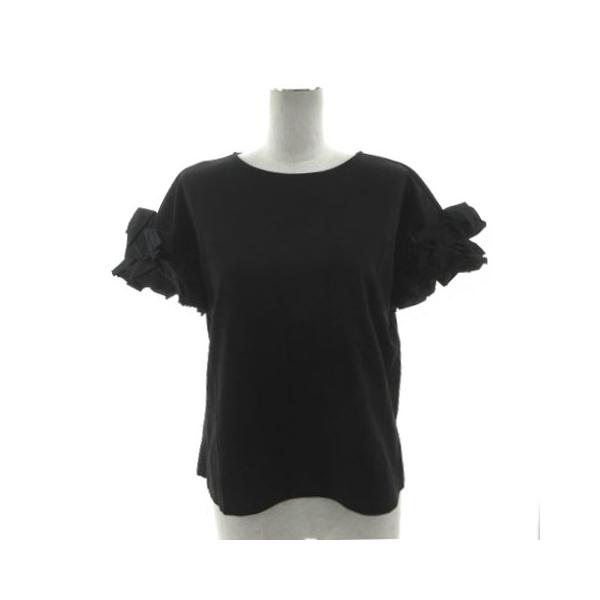 極美品　パシオーネPASSIONE ボリュームパフスリーブジップアップブルゾン黒 s-musee_370403093