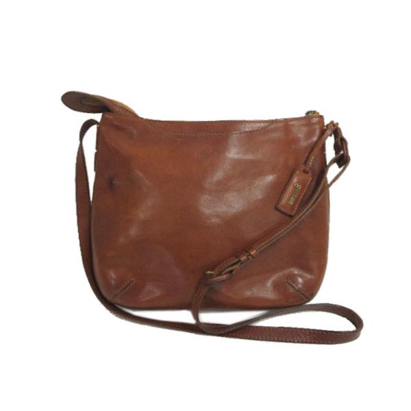 【中古】ゲンテン genten トスカ ショルダーバッグ シボ入りオイルヌメレザー ブラウン 茶 レディース ゲンテン genten トスカ ショルダーバッグ シボ入りオイルヌメレザー