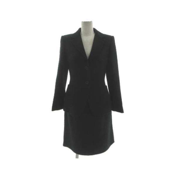 【中古】MAX MARA WEEKEND LINE スーツ Cucito A Mano 手縫い仕上げ ジャケット スカート 台形 ひざ丈 起毛 黒 40 38 MAXMARA WEEKEND LINE（マックスマーラウィークエンドライン） スーツ