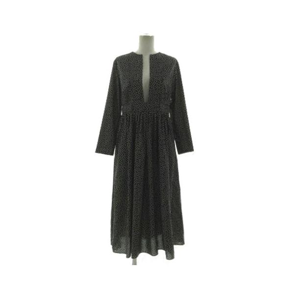 Curensology　ドットエンパイアラインワンピース　ブラック×ホワイト カレンソロジー Curensology ドットエンパイアラインワンピース