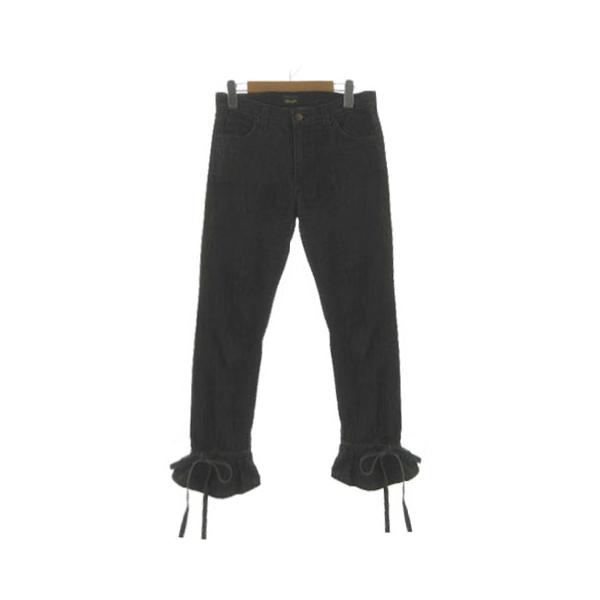 【中古】MARC JACOBS×ラングラー WRANGLER コラボ レア 裾リボンジーンズ 313-11-1700 USA製 ブラック 黒 2 マークジェイコブス MARC JACOBS×ラングラー WRANGLER コラボ レア 裾