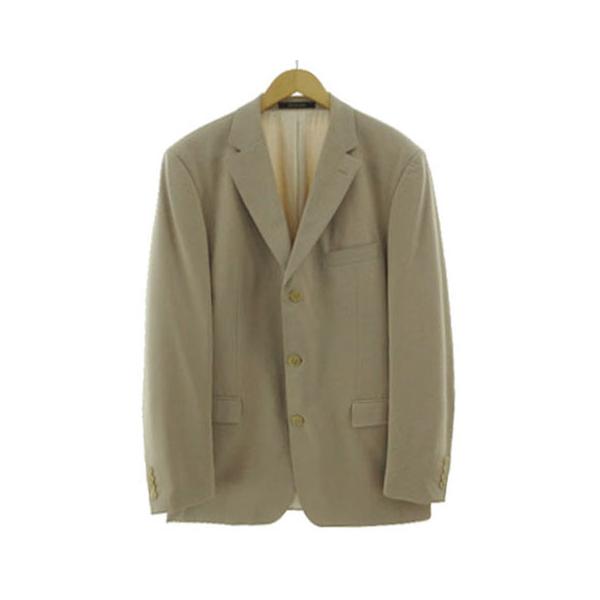 【中古】ヒューゴボス HUGO BOSS ジャケット Super140上質ウール テーラードカラー シングル 3B ベージュ 42 メンズ ヒューゴボス HUGO BOSS ジャケット Super140上質ウール テーラード