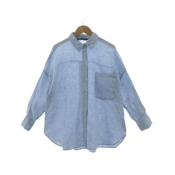 ZARA（ザラ） リネンシャツ 8372/034/403 胸ポケ 長袖 オーバーサイズ