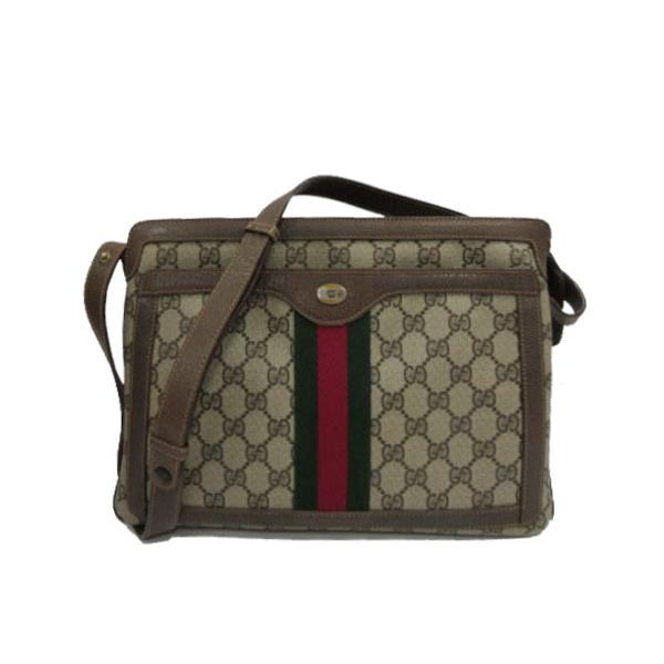 【美品】グッチ　ショルダーバッグ　GGスプリーム　シェリーライン　PVC　レザー GUCCI（グッチ） オールドグッチ GGスプリーム シェリーライン 14.02