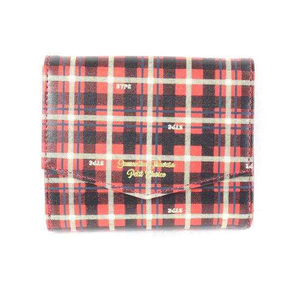 中古 サマンサタバサ Samantha Thavasa 財布 二つ折り チェック 赤 Dk1 レディース ベクトル 古着 Dejapan Bid And Buy Japan With 0 Commission