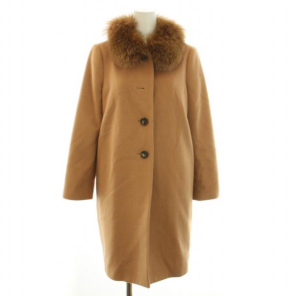 ANAYI フォックスファー付き ロングコート 38 928】アナイ フォックスファー付きロングコート キャメル 36 - メルカリ