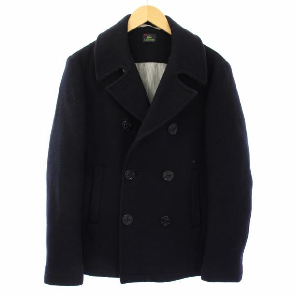 LACOSTE ネイビー ウール ピーコート LACOSTE（ラコステ） ピーコート Pコート アウター 48/3 紺 BH040E /TK