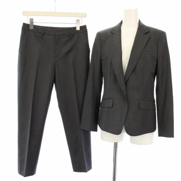 【美品】23区 オンワード樫山 セットアップ パンツスーツ ストライプ 38 23区 オンワード樫山 クロップドパンツ【38】シルバーラメ
