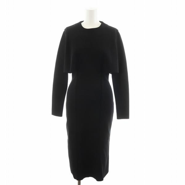 【中古】ジバンシィ GIVENCHY ニットワンピース ロング丈 長袖 サイドカットアウト XS 黒 ブラック /AN11 ■BM ジバンシィ GIVENCHY ニットワンピース ロング丈 長袖 サイドカット