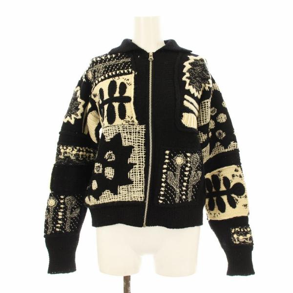 アイエス I.S. IS33-KO002 ニットジャケット ステンカラー 総柄