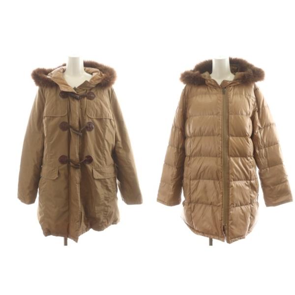 レリアン Leilian ダウンコート ロング丈 フード リバーシブル