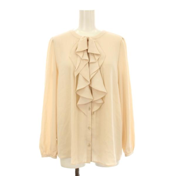 【中古】アナイ 24SS バックサテンリボンラッフル ブラウス 長袖 フリル 38 ベージュ 10241713070 アナイ ANAYI 24SS バックサテンリボンラッフル ブラウス 長袖 フリル