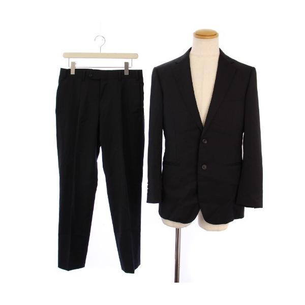 【中古】バーバリー BURBERRY セットアップ スーツ 上下 テーラードジャケット パンツ 90-78-165 黒 メンズ BURBERRY（バーバリー） セットアップ スーツ 上下 テーラード