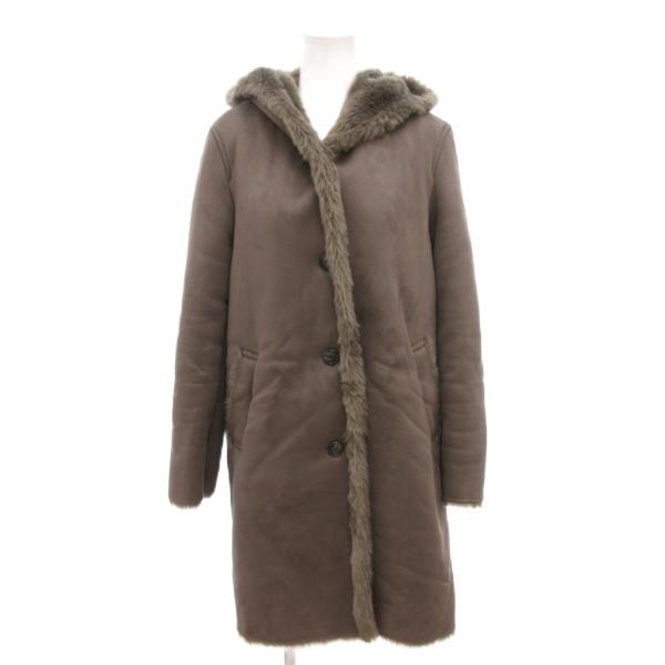 ユニクロ（UNIQLO） フェイクムートンコート S グレー フード付き 長袖