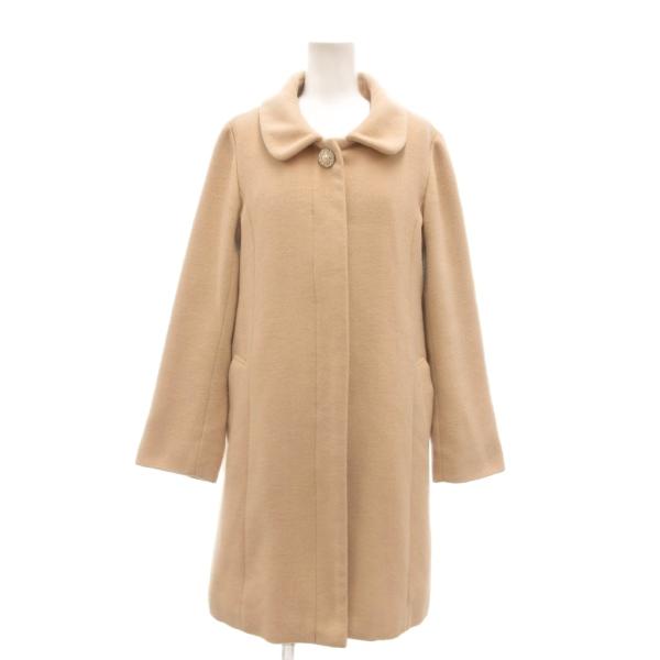 マジェスティックレゴン MAJESTIC LEGON ステンカラーコート M ウール混 比翼仕立て ロング丈 ベージュ /ML ■ECF001 レディース