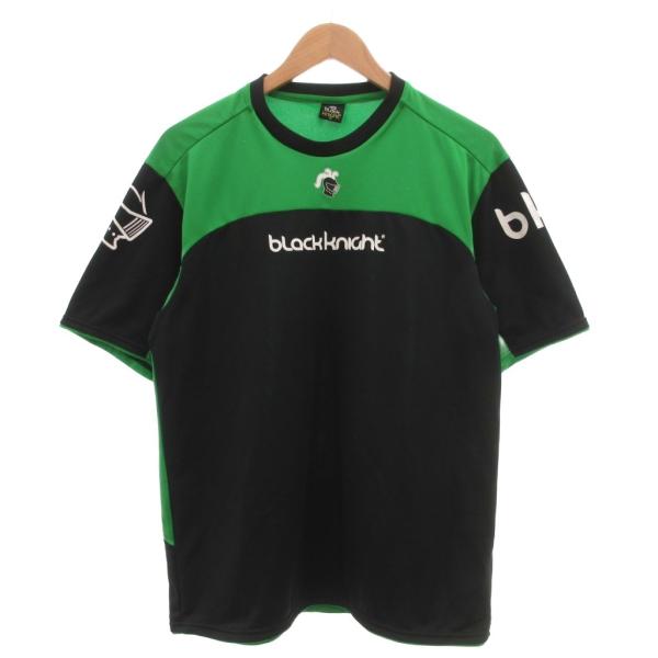 ブラックナイト Black Knight Tシャツ XL 緑 グリーン 黒 ブラック 半袖 ロゴプリント 切り替えデザイン /NU ■ECF004 メンズ