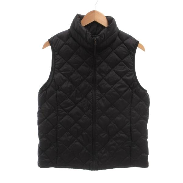 ユニクロ UNIQLO ダウンベスト XL 黒 ブラック キルティング ジップアップ ナイロン /NU ■ECF005 レディース