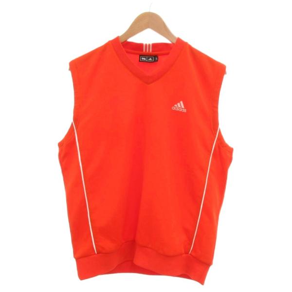 アディダス adidas Tシャツ カットソー L オレンジ Vネック ノースリーブ /NL ■ECF005 メンズ