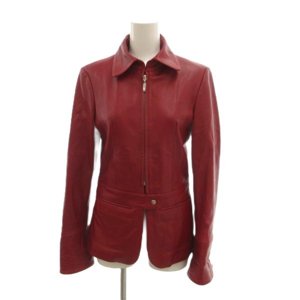 RIMA LEATHER レザージャケット XS 赤 レッド リアルレザー /SC ■ECF006 レディース
