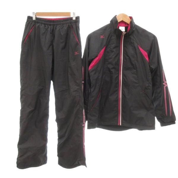 ミズノ　セットアップ　ジャージ ミズノ MIZUNO ジャージセットアップ ジャケット パンツ L 黒 ブラック