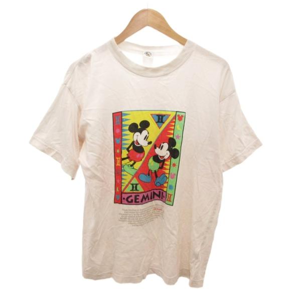ディズニー Disney 00's ヴィンテージ GEMINI THE TWINS Tシャツ 半袖 双子座モチーフ プリント 白 ホワイト /JS ■ECF008 メンズ