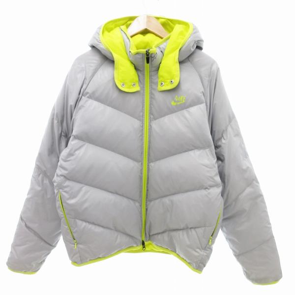 NIKE（ナイキ） ダウンジャケット ジップアップ フード ロゴ L グレー