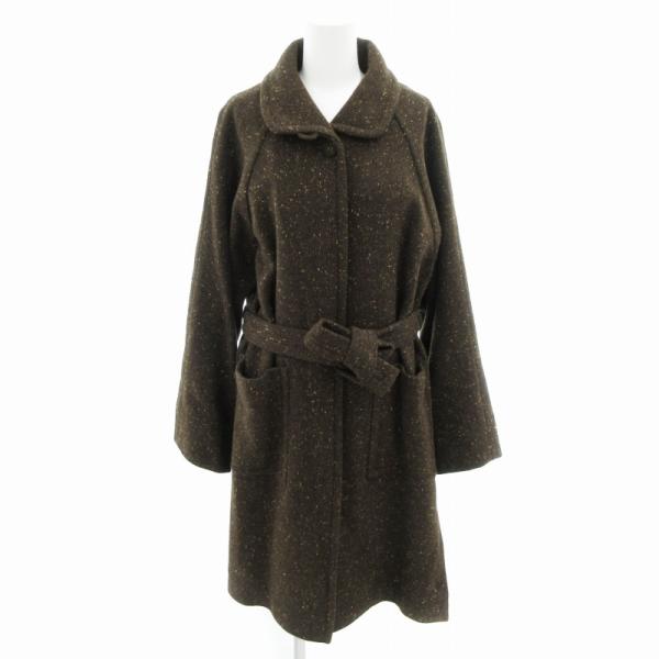 ハイストリート HIGH STREET ステンカラーコート 混紡 ウール ベルト ロング丈 茶 ブラウン /HO□ 0425 ■GY12 レディース