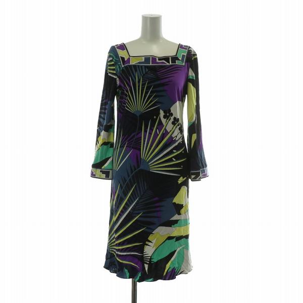 【美品】EMILIO PUCCI 長袖ワンピース シルク100％ S〜Mサイズ EMILIO PUCCI - エミリオプッチ EMILIO PUCCI ワンピース ロング