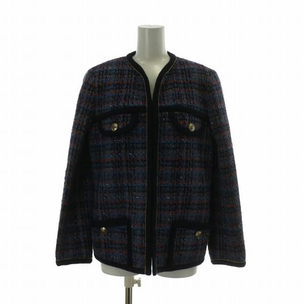 【新品・未使用品】 SANDRO ツイード ジャケット グリーン ミックス 42 新品・未使用品】 SANDRO ツイード ジャケット グリーン