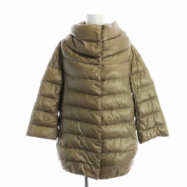 ヘルノ HERNO ダウンジャケット 長袖 ミドル ジップアップ 40 S 茶