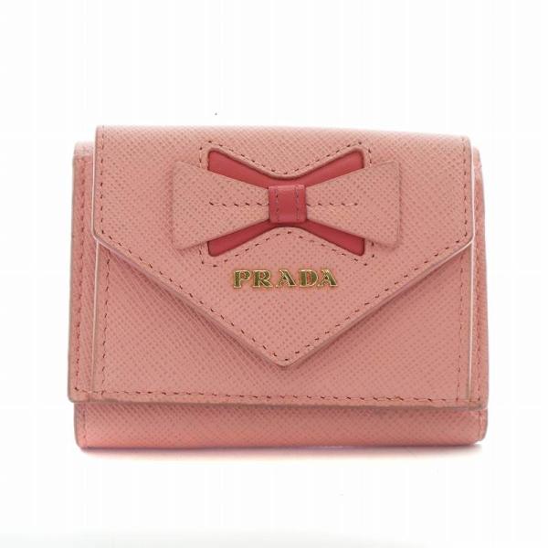 PRADA（プラダ） 財布 三つ折り ミニウォレット サフィアーノレザー