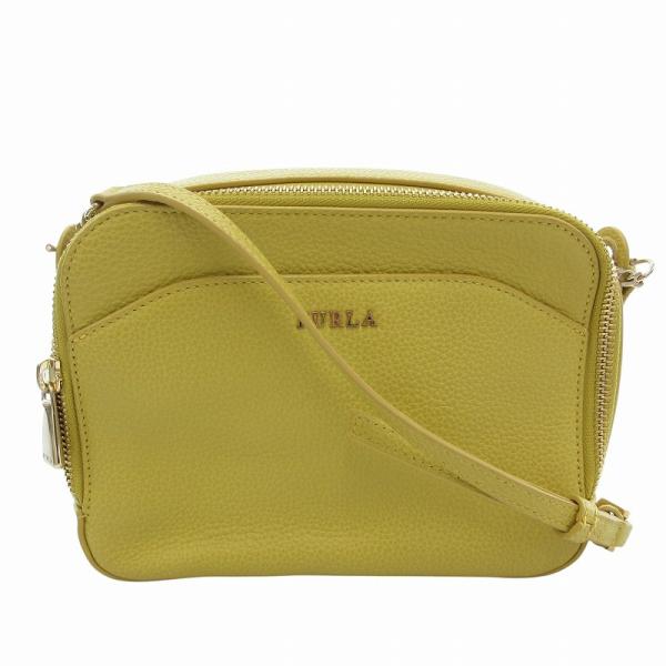 【もも】【美品】【FURULA】イエロー ショルダーバッグ FURLA - フルラ FURLA ショルダーバッグ レザー 本革 黄色