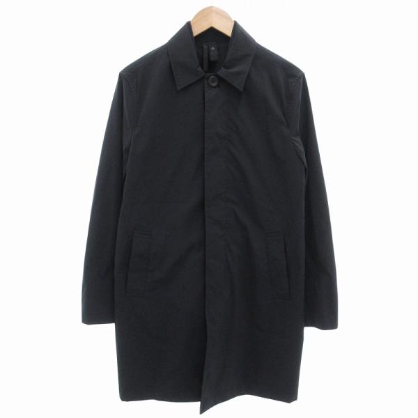 【中古】未使用品 モンテドーロ MONTEDORO タグ付き パッカブル ステンカラーコート ロング 46 紺 ネイビー /FF 未使用品 モンテドーロ MONTEDORO タグ付き パッカブル ステンカラー